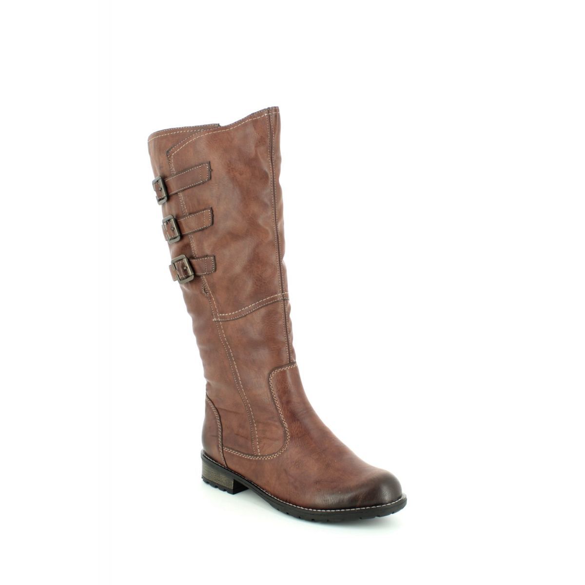 Remonte Shebuc Wide Calf Tan Womens Knee-High Boots R3370-22 In Size 40 In Plain Tan