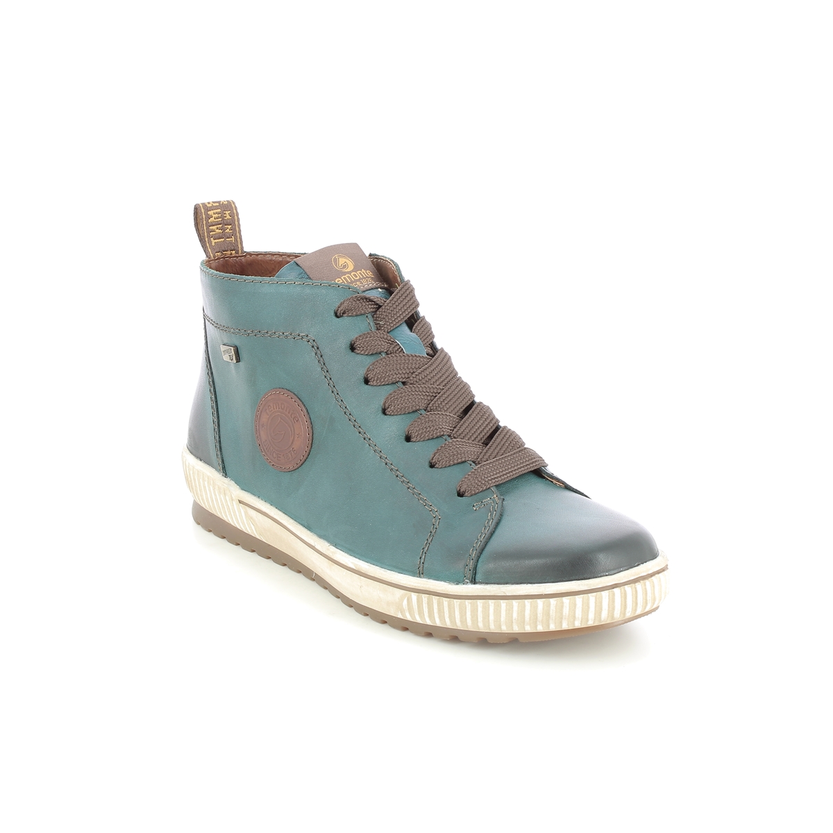 Remonte Tanalobo Tex Turquoise Leather Womens Hi Tops D0771-12 In Size 36 In Plain Turquoise Leather