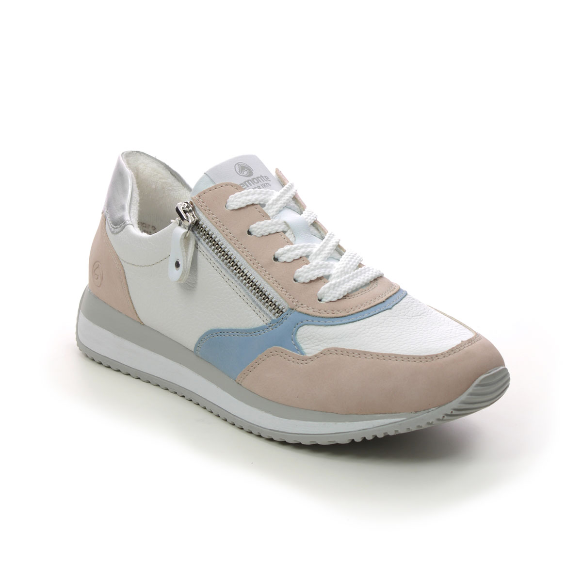 Remonte Vapod Zip White Blue Pink Womens Trainers D0H01-80 In Size 39 In Plain White Blue Pink