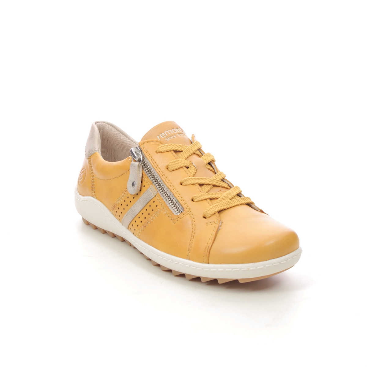 Remonte Zigzip 1 Yellow Womens Lacing Shoes R1432-68 In Size 39 In Plain Yellow