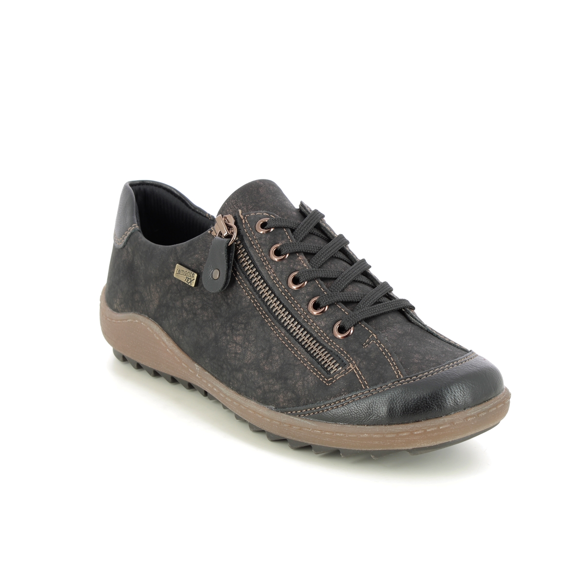 Remonte Zigzip 85 Tex Bronze Womens Lacing Shoes R1402-07 In Size 38 In Plain Bronze