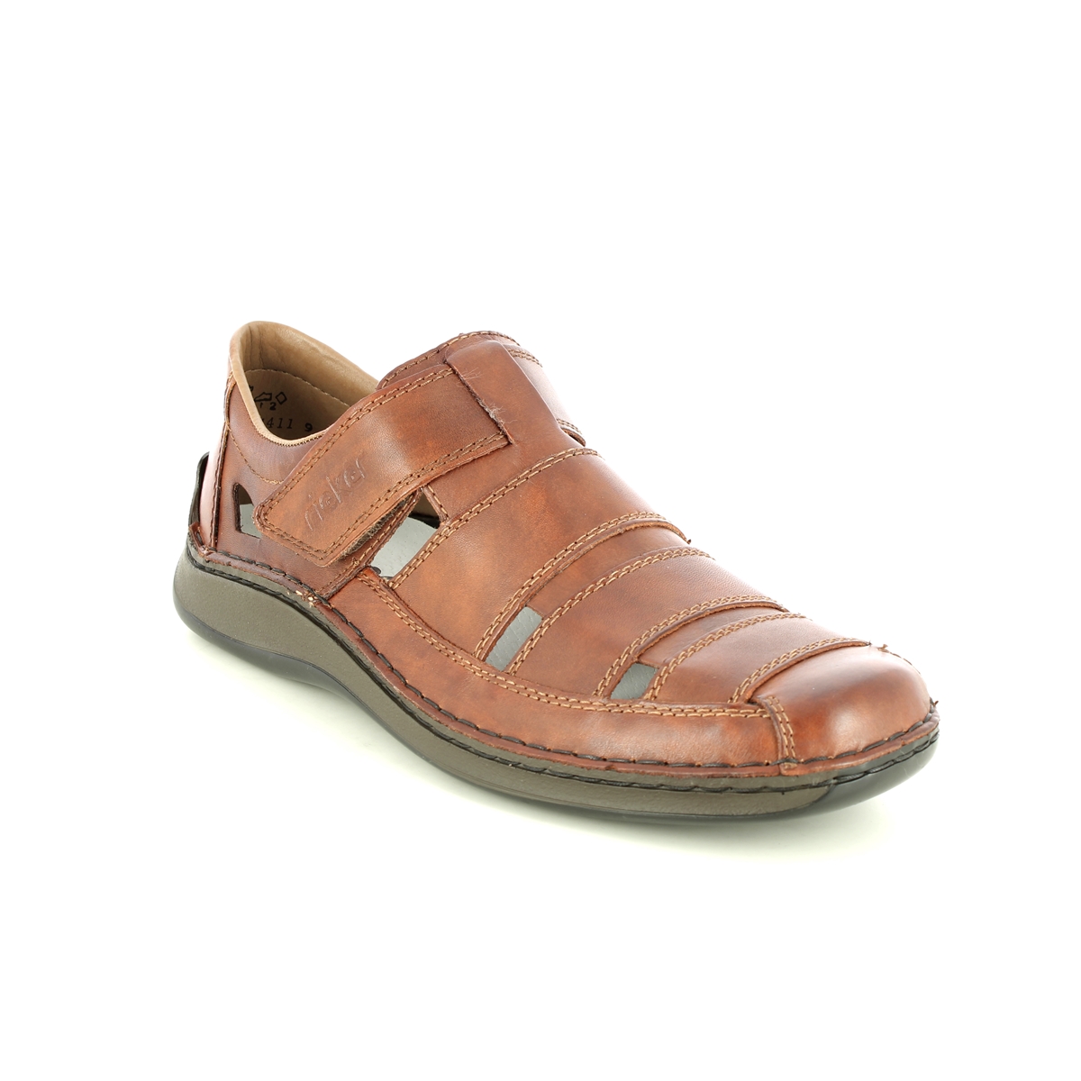 Kip waterval blad Rieker 05278-24 Tan Leather sandals