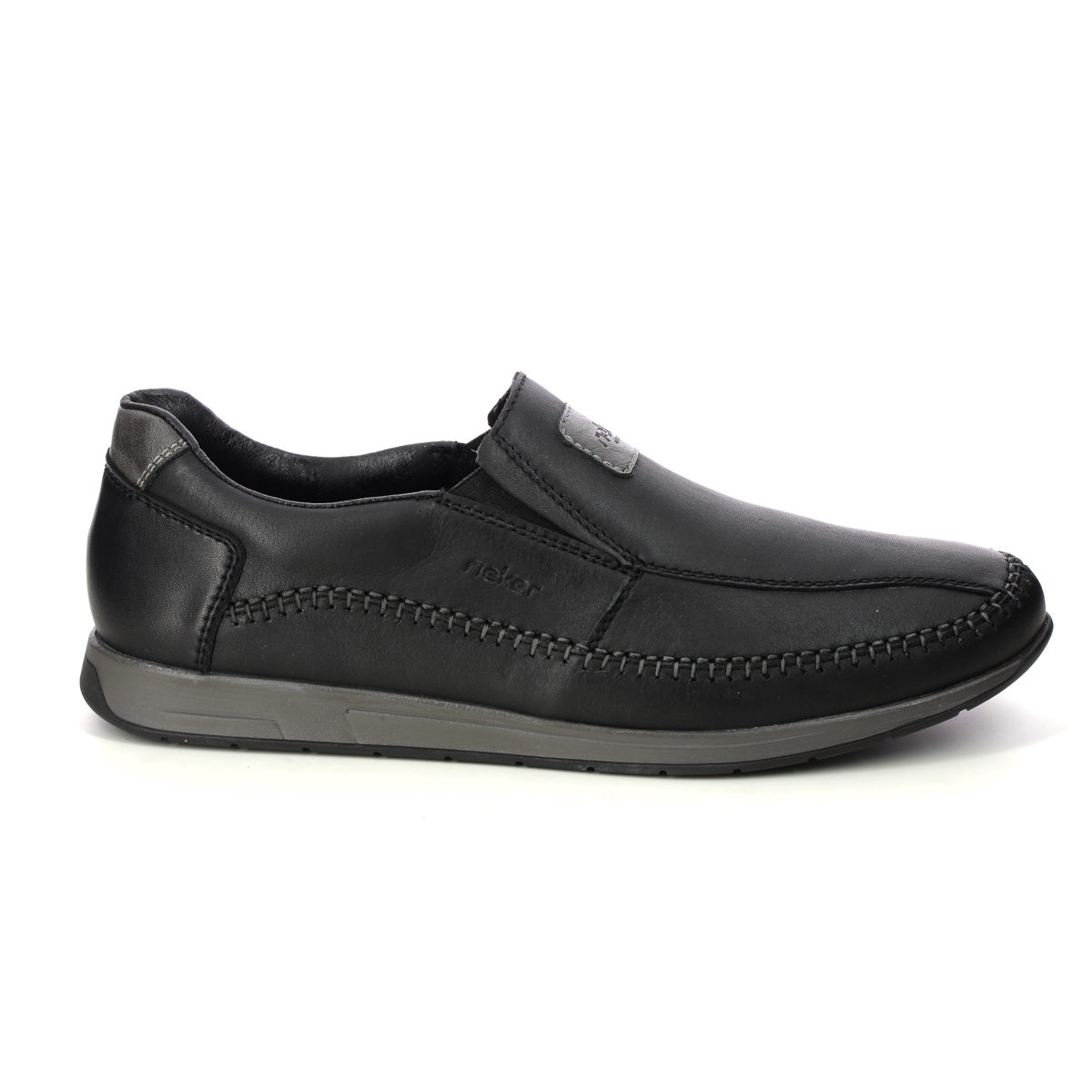 Rieker 11962-00 Black leather Mens Slip-on Shoes