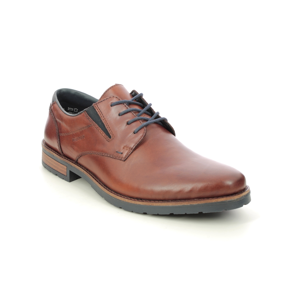Rieker Claradam Tan Navy  Mens Formal Shoes 14621-24 In Size 41 In Plain Tan Navy