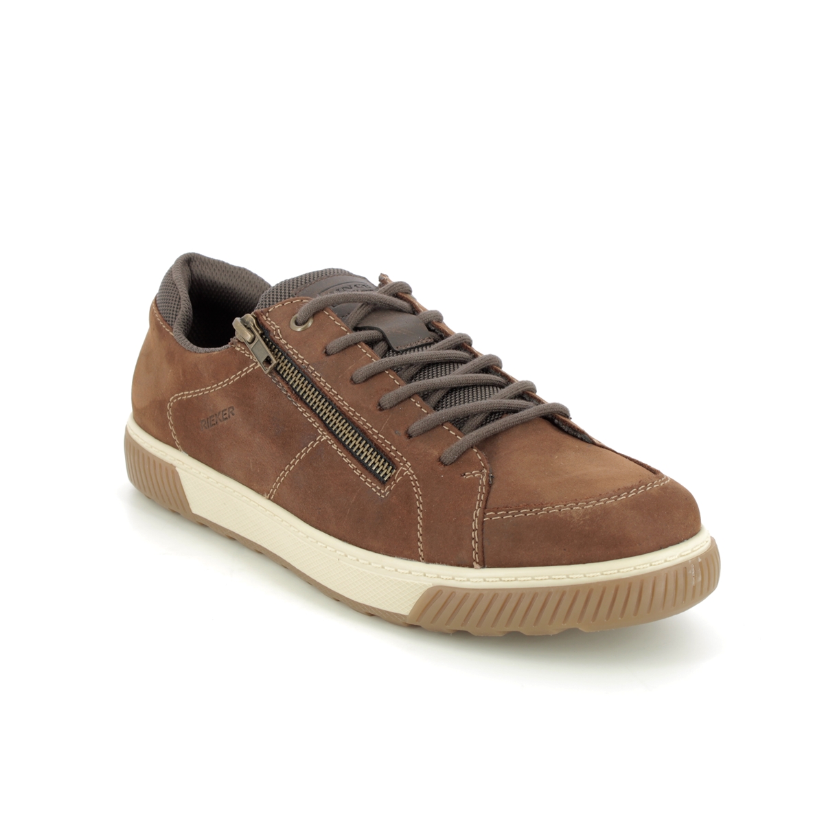 Rieker 18910-22 Tan Suede Mens comfort shoes in a Plain Leather in Size 45