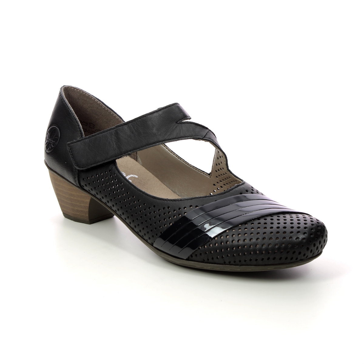 Rieker 41795-14 Navy patent Womens Mary Jane Shoes in a Plain Leather and Man-made in Size 37