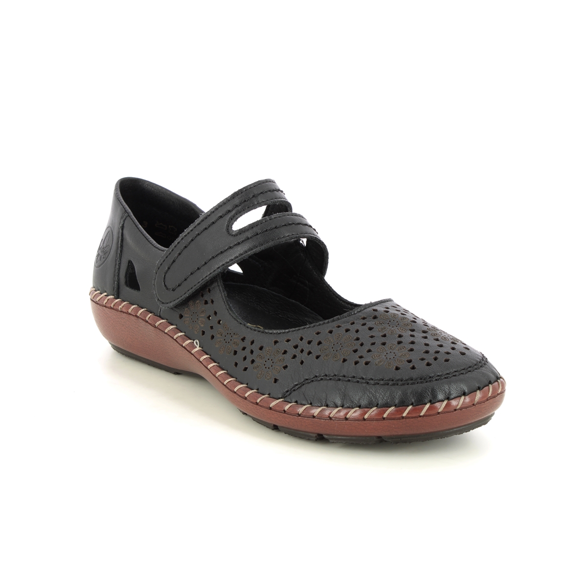 Rieker 44875-00 Black Womens Mary Jane Shoes in a Plain Leather in Size 37