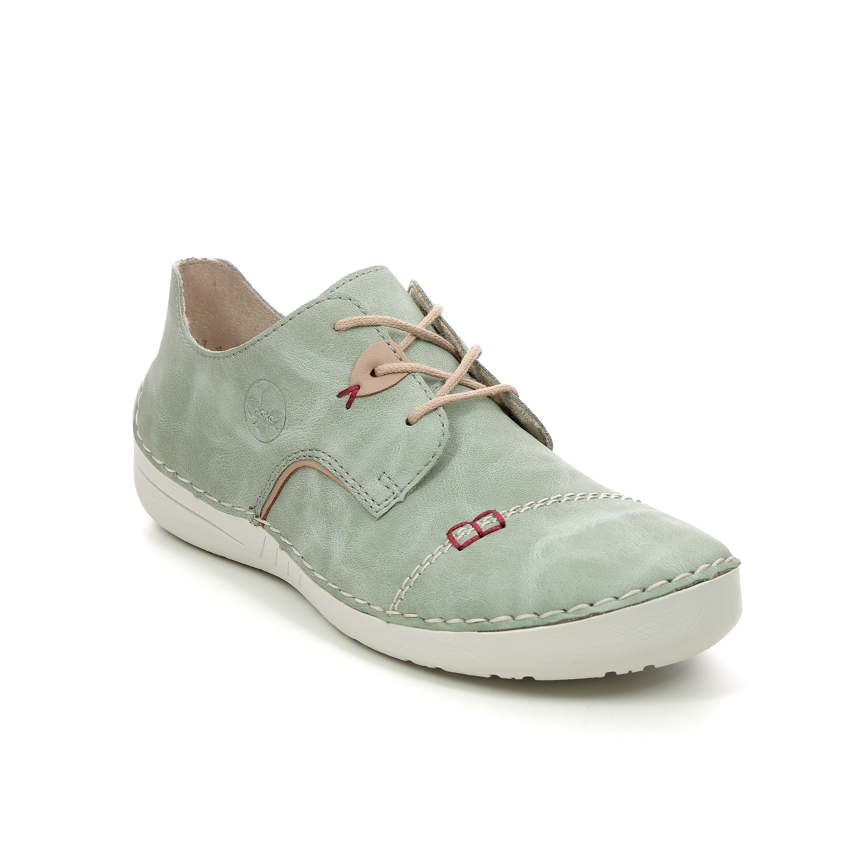 Rieker 52528-52 green lacing shoes