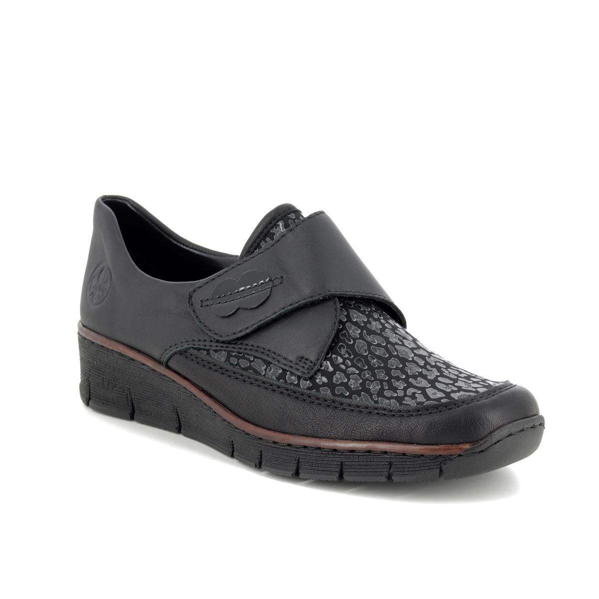 Rieker Boccisvel Black Womens Comfort Slip On Shoes 537C0-00 In Size 39 In Plain Black
