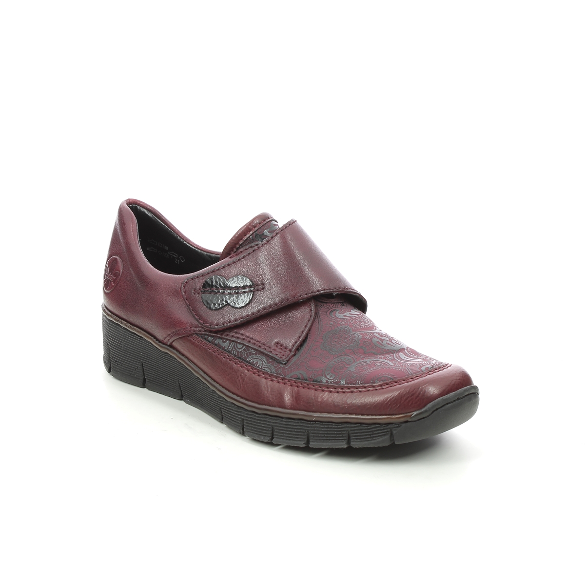 Rieker Boccisvel Wine Womens Comfort Slip On Shoes 537C0-35 In Size 39 In Plain Wine