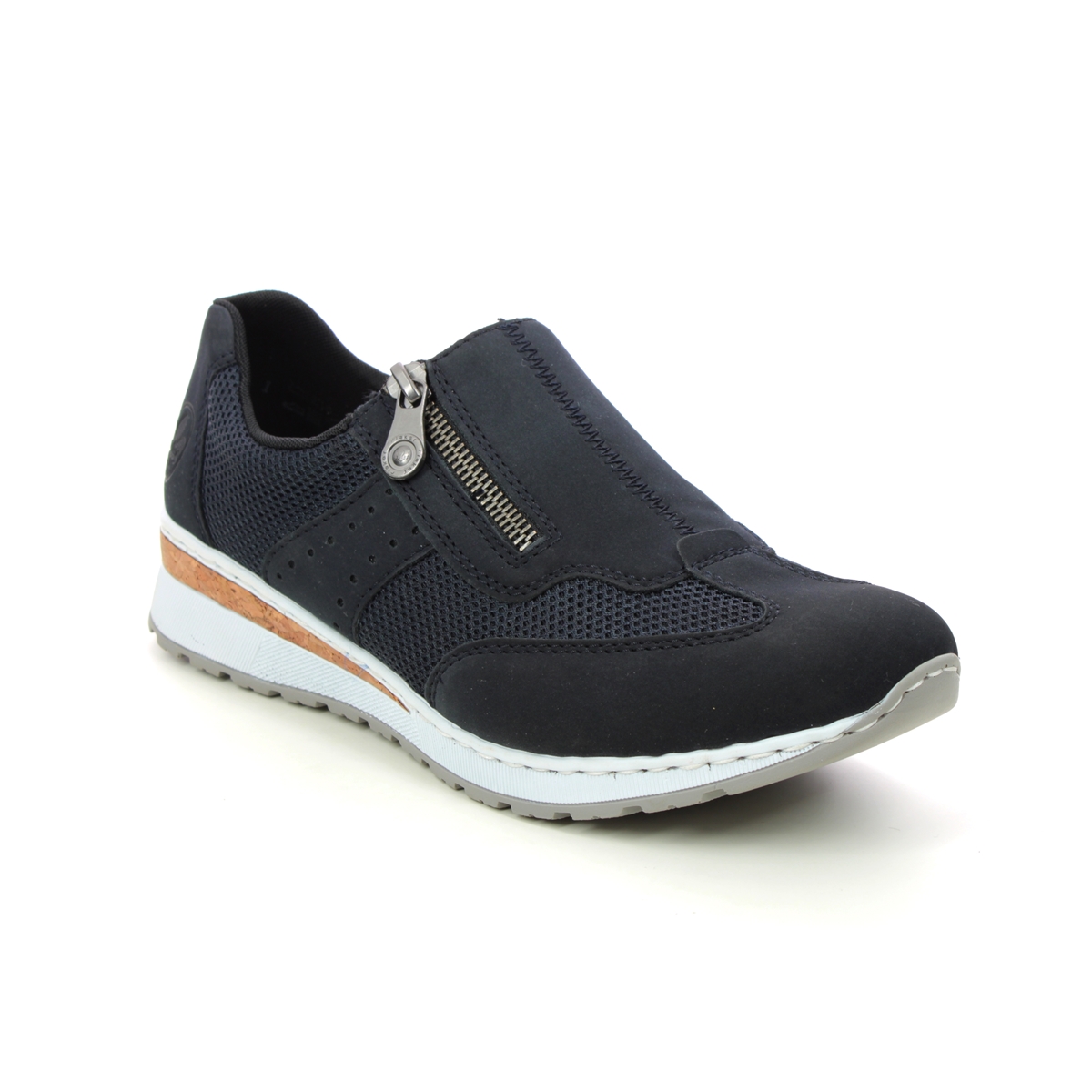 Rieker Branello Navy Womens Comfort Slip On Shoes 54474-14 In Size 38 In Plain Navy