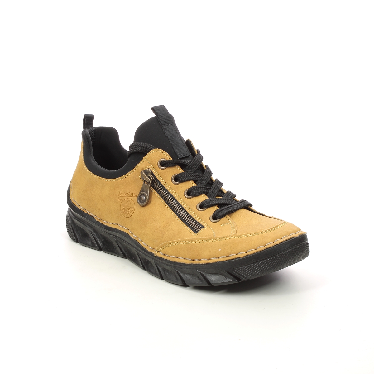 Rieker Cheerban Yellow Womens Lacing Shoes 55073-68 In Size 42 In Plain Yellow