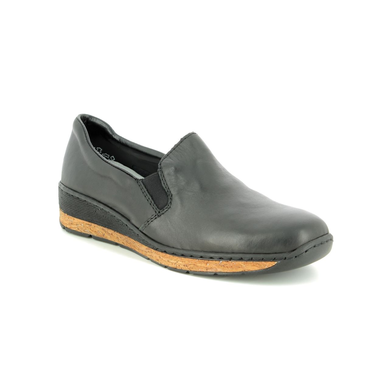 Rieker 59766-00 Black Comfort Slip On Shoes