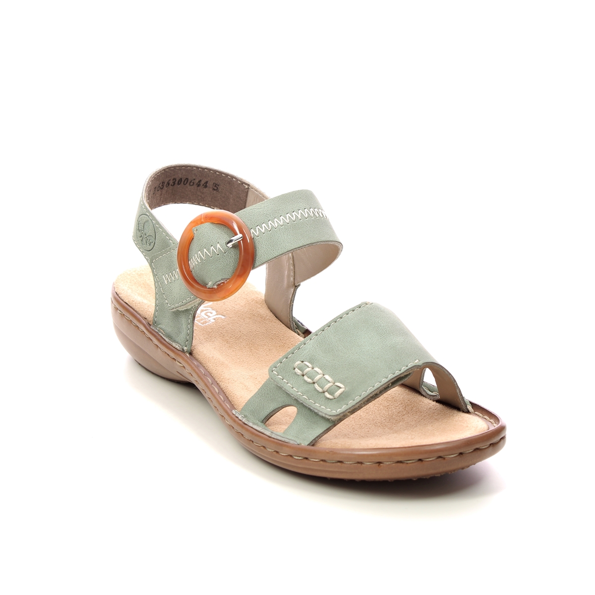 Rieker 608Z3-52 Mint green Womens Comfortable Sandals in a Plain Man-made in Size 39