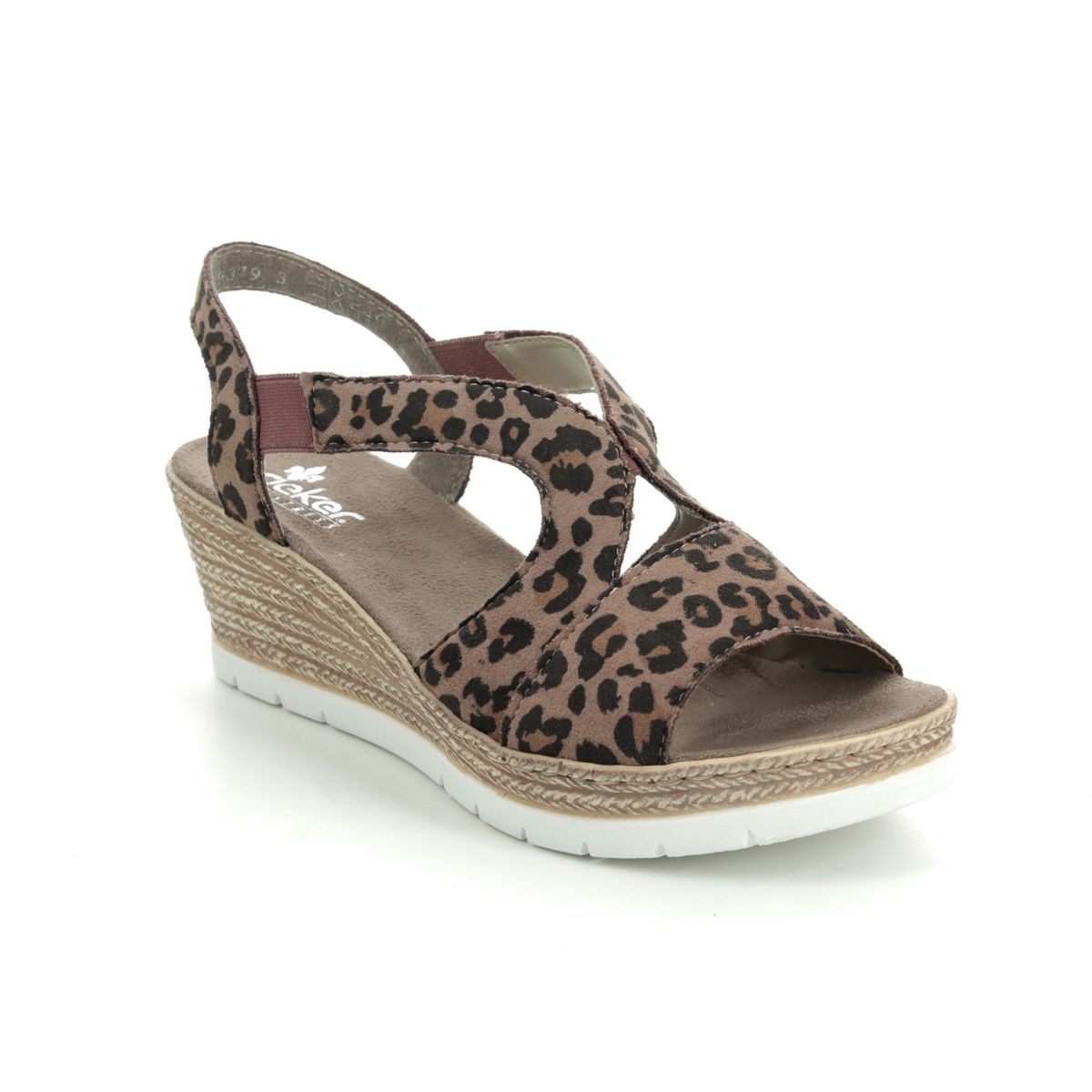 Rieker 61929-25 Leopard print Wedge Sandals