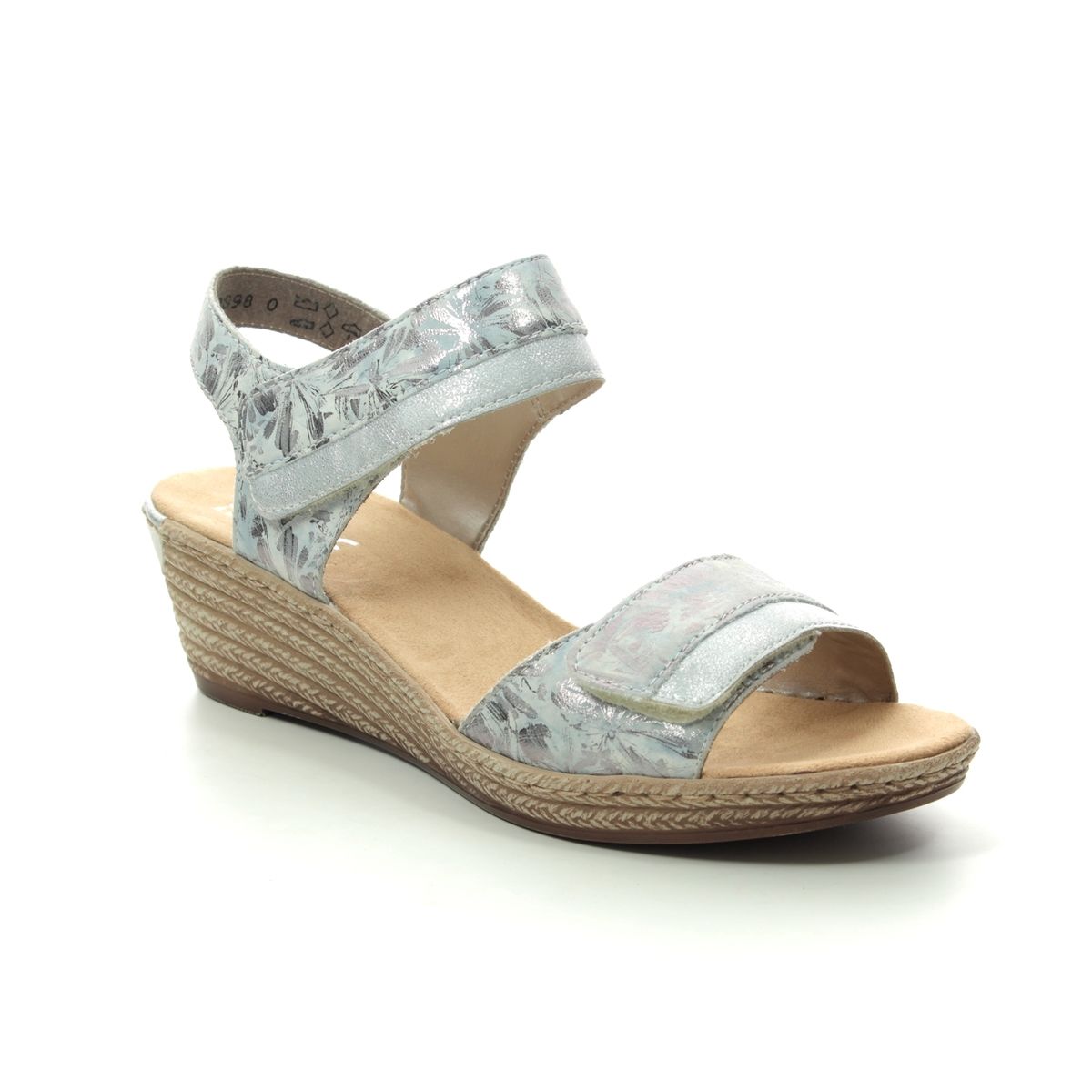 Rieker 62470-91 Silver Wedge Sandals