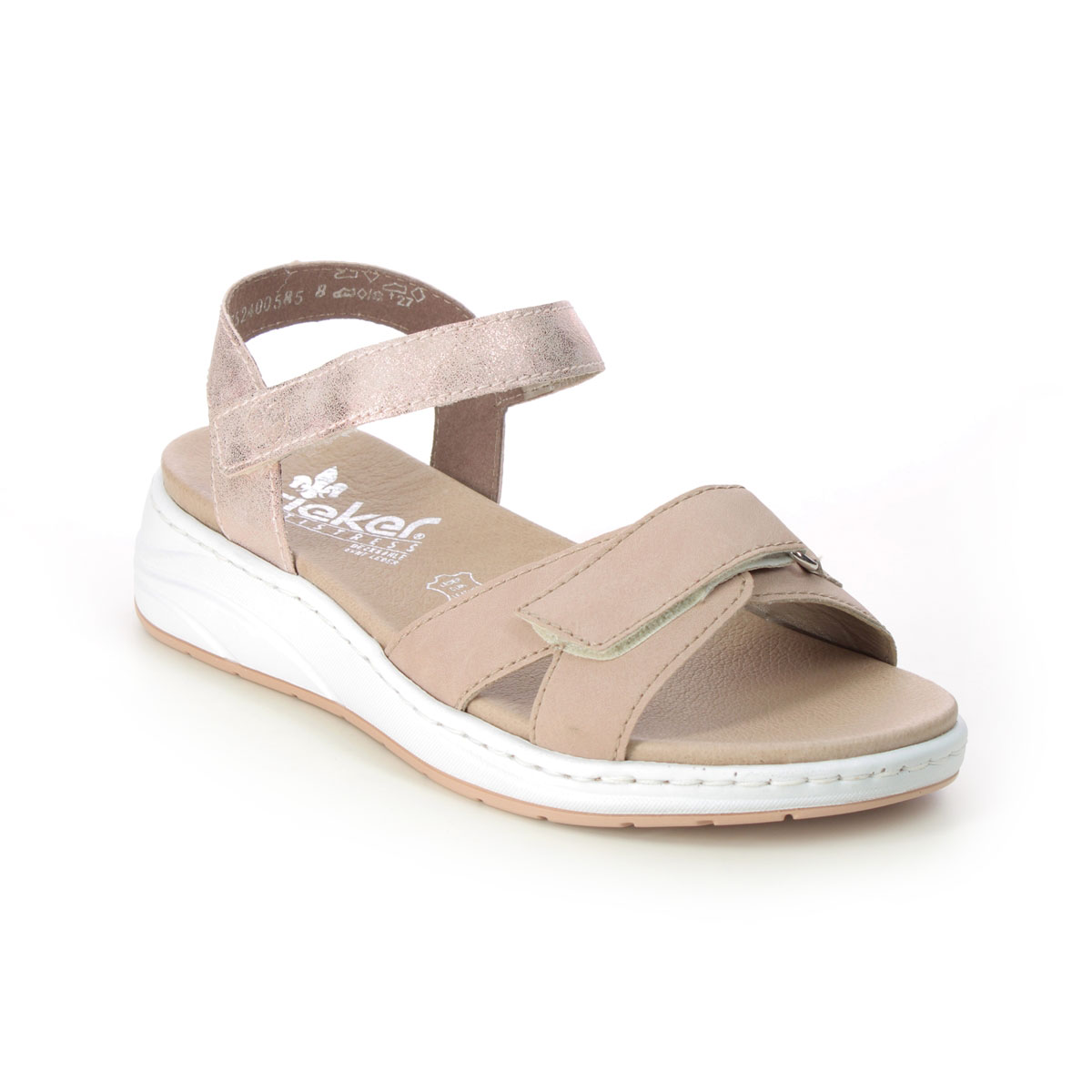 Rieker Adria Vel Rose Gold Womens Wedge Sandals 64356-62 In Size 38 In Plain Rose Gold