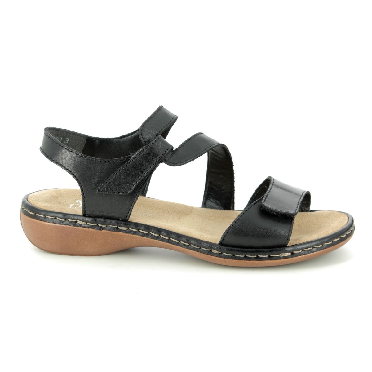 Rieker 659C7-00 Black Womens Comfortable Sandals