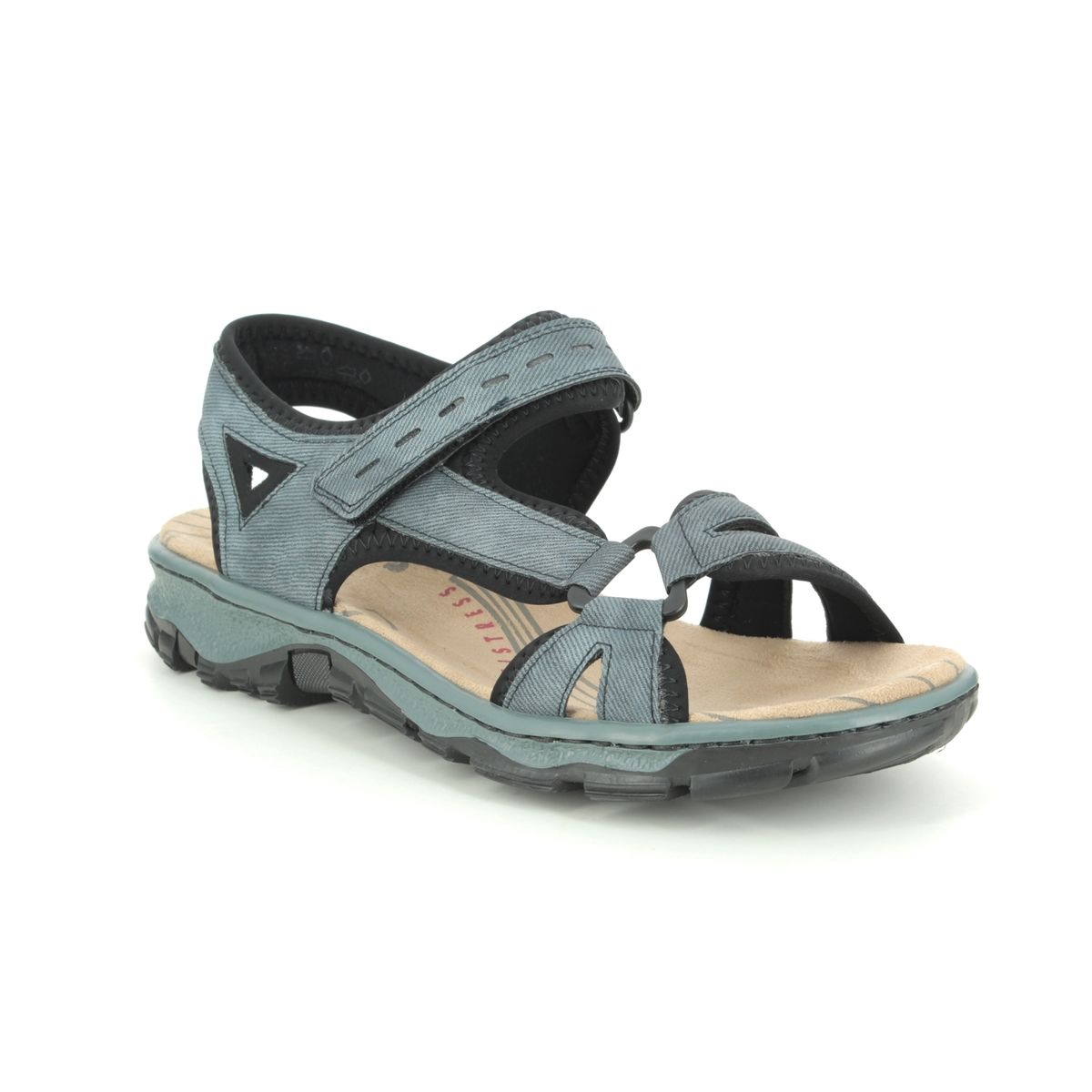 Ib Mængde af bekræfte Rieker 68879-14 Denim blue Walking Sandals
