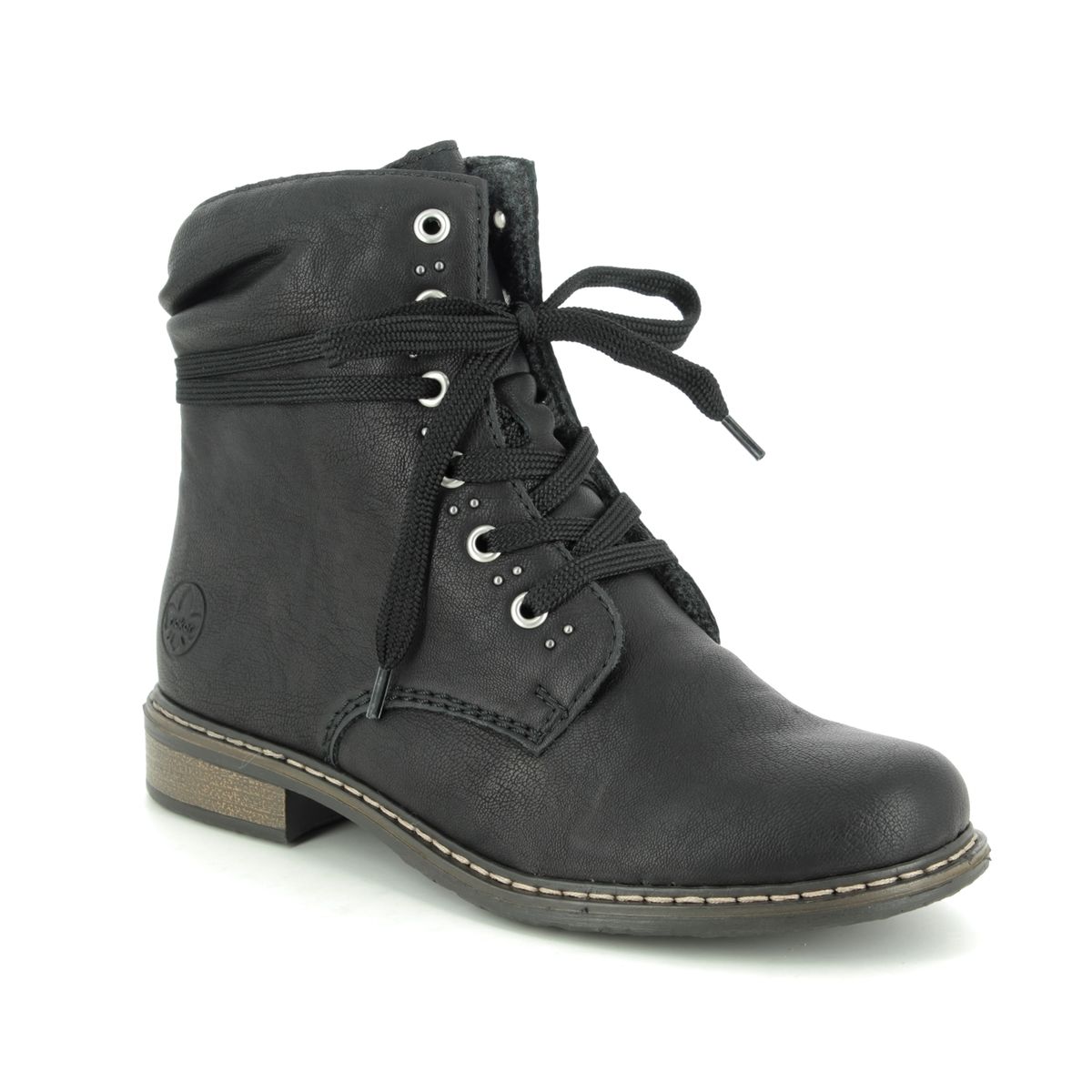 Rieker Peerst Black Womens Ankle Boots 71218-00 In Size 42 In Plain Black