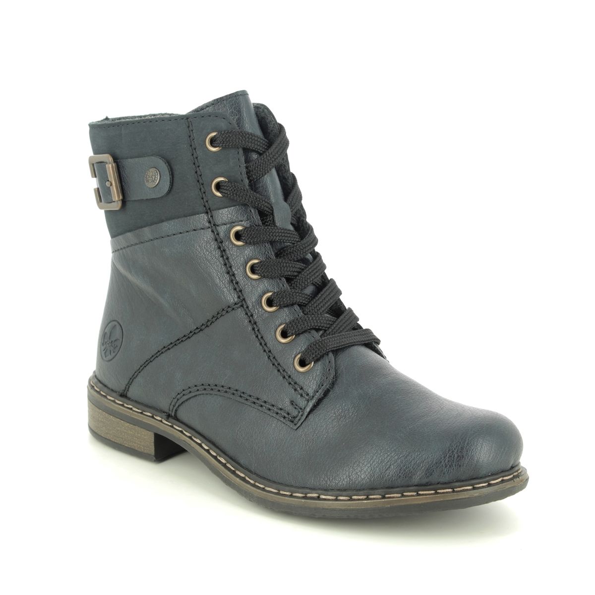 Rieker 71242-15 Navy Womens Lace Up Boots