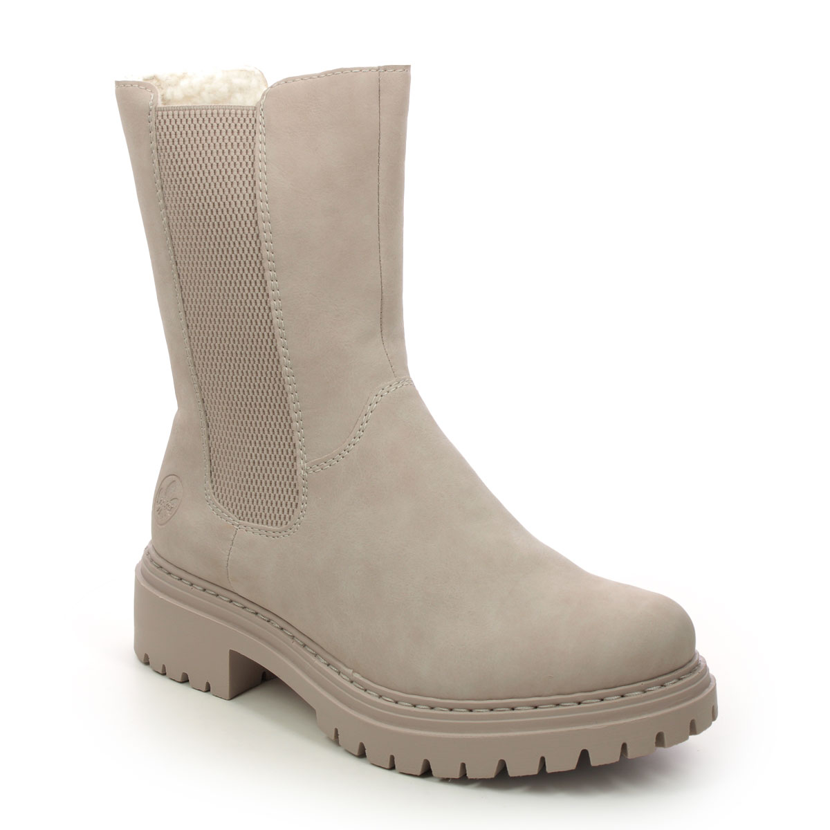 Rieker Luna Lonchel Light Taupe Womens Chelsea Boots 72683-62 In Size 39 In Plain Light Taupe