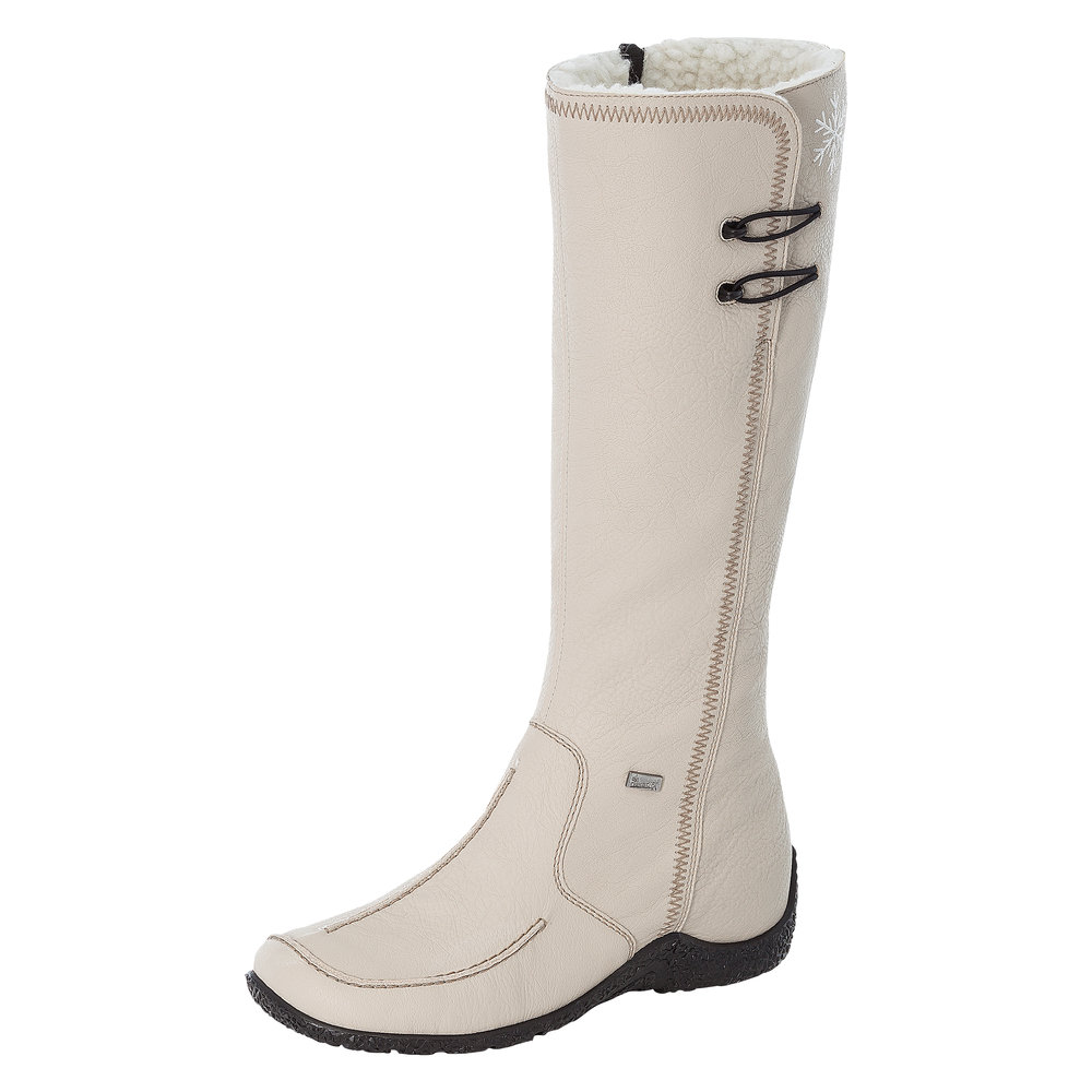 Rieker 79952-60 Off White Womens knee-high boots in a Plain Man-made in Size 40