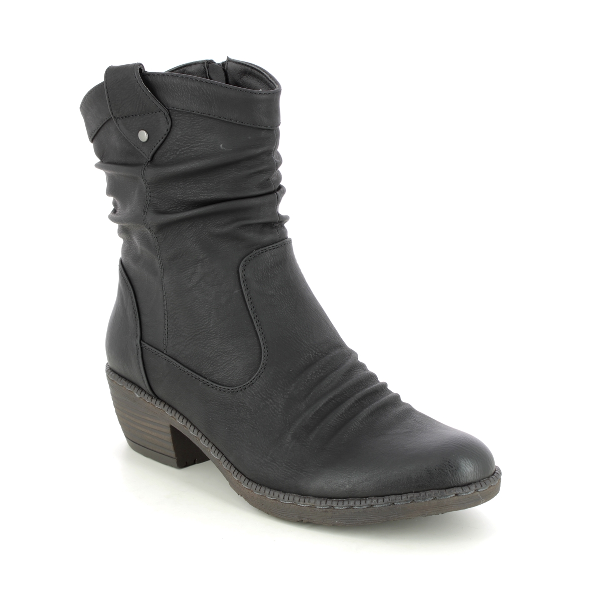 Rieker Bernawest Black Womens Ankle Western Boots 93770-01 In Size 40 In Plain Black