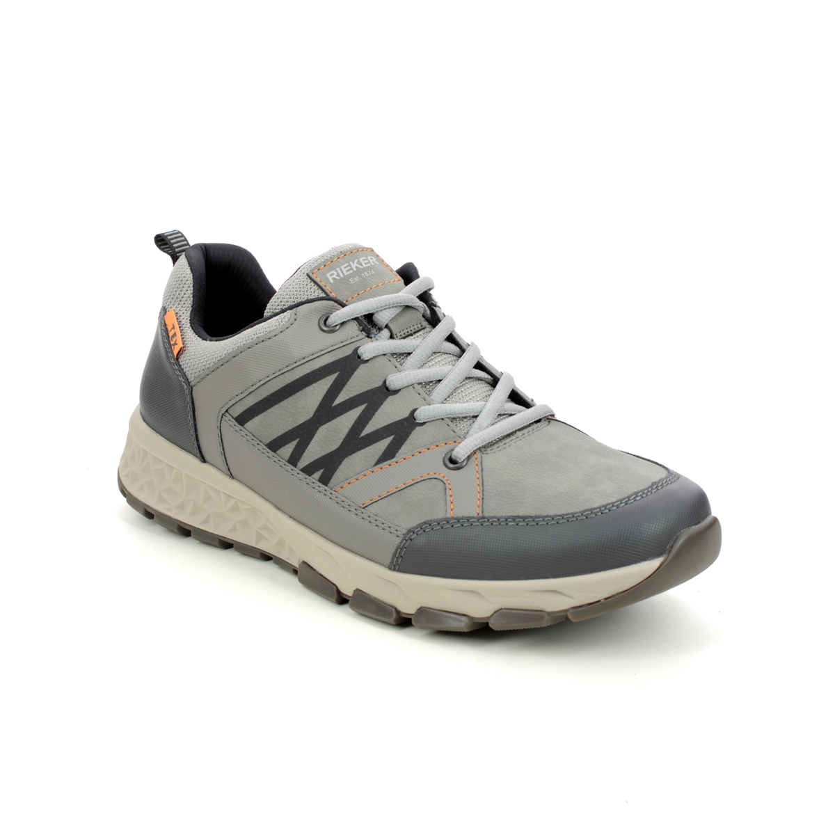 Rieker B6711-40 Grey Mens Walking Shoes in a Plain Man-made in Size 44