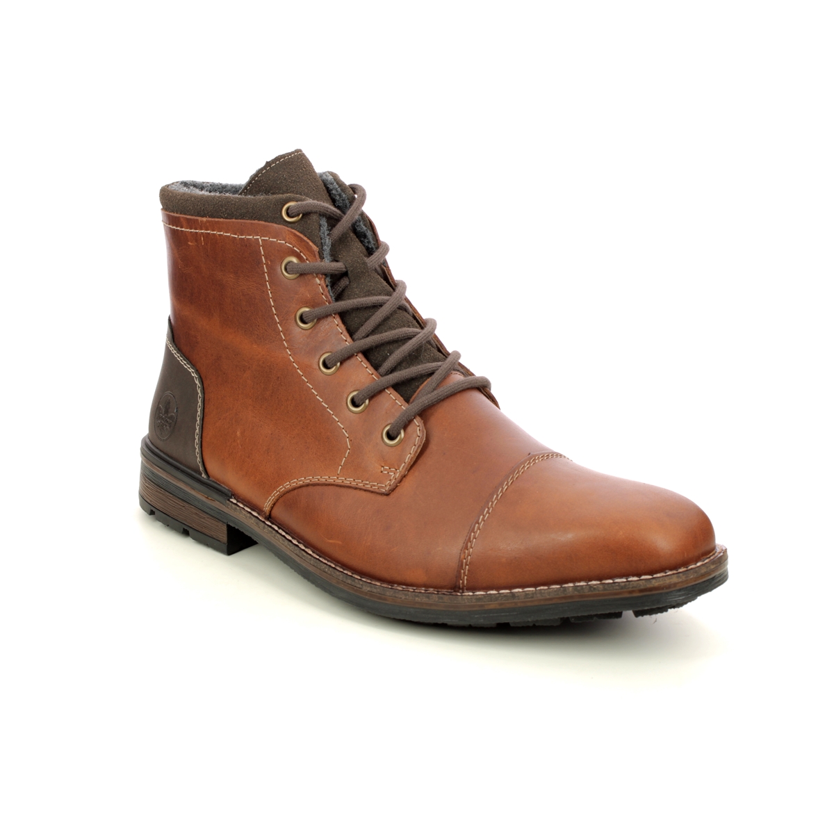 Rieker F1322-24 Brown leather Mens boots in a Plain Leather in Size 46