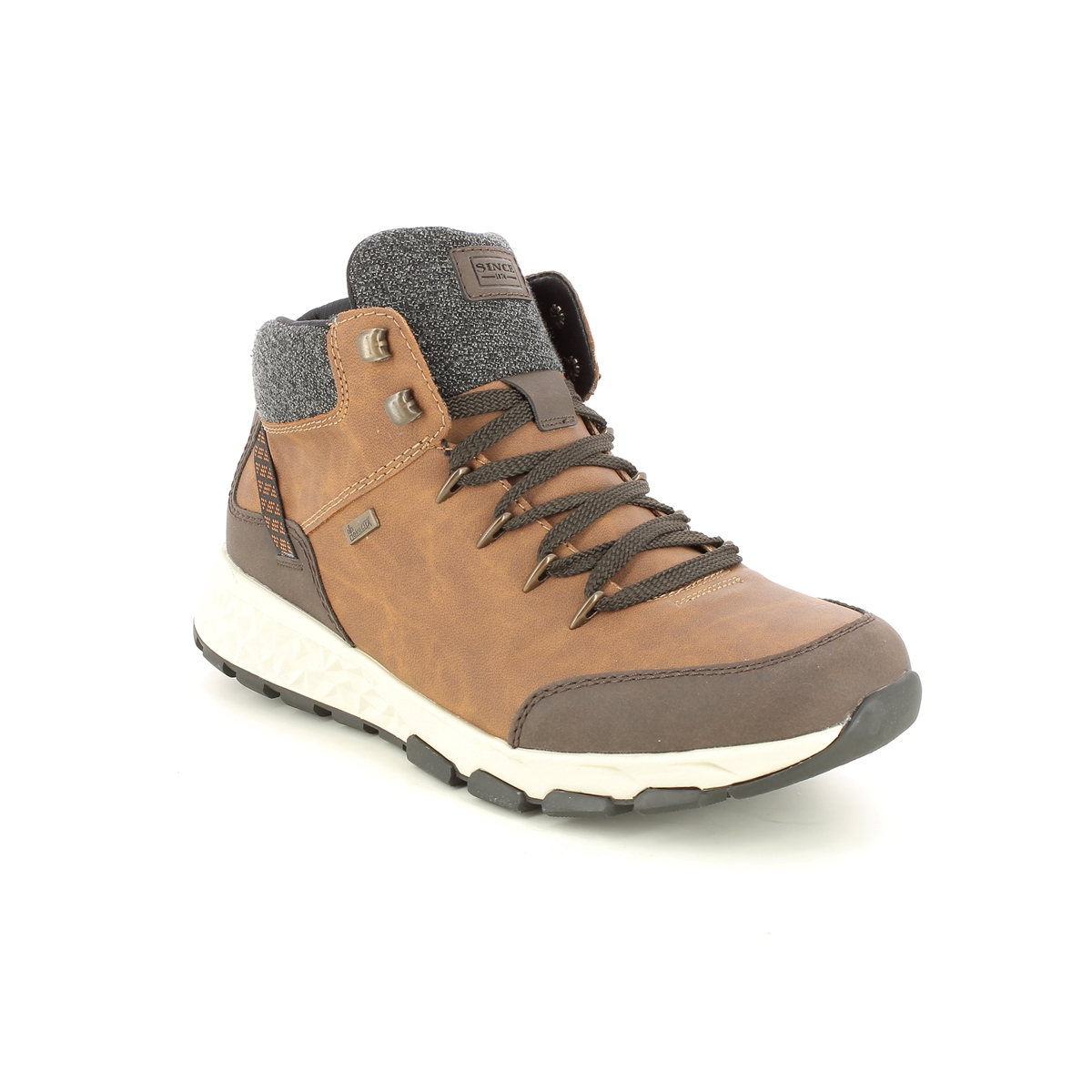 Rieker Escape Mid Tex Brown Tan Mens Outdoor Walking Boots F6744-25 In Size 43 In Plain Brown Tan