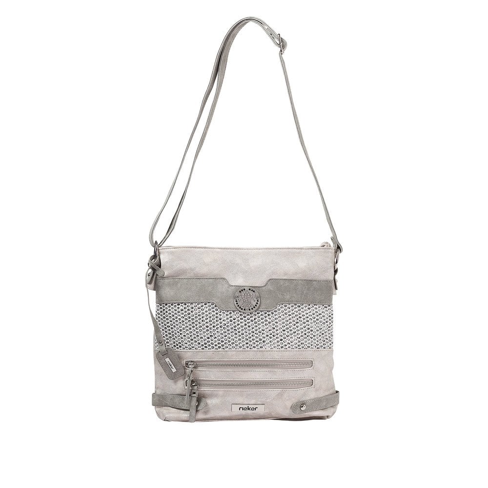 Rieker Cross Bling Silver Glitz Womens Handbag H1346-40 In Size 2 In Plain Silver Glitz