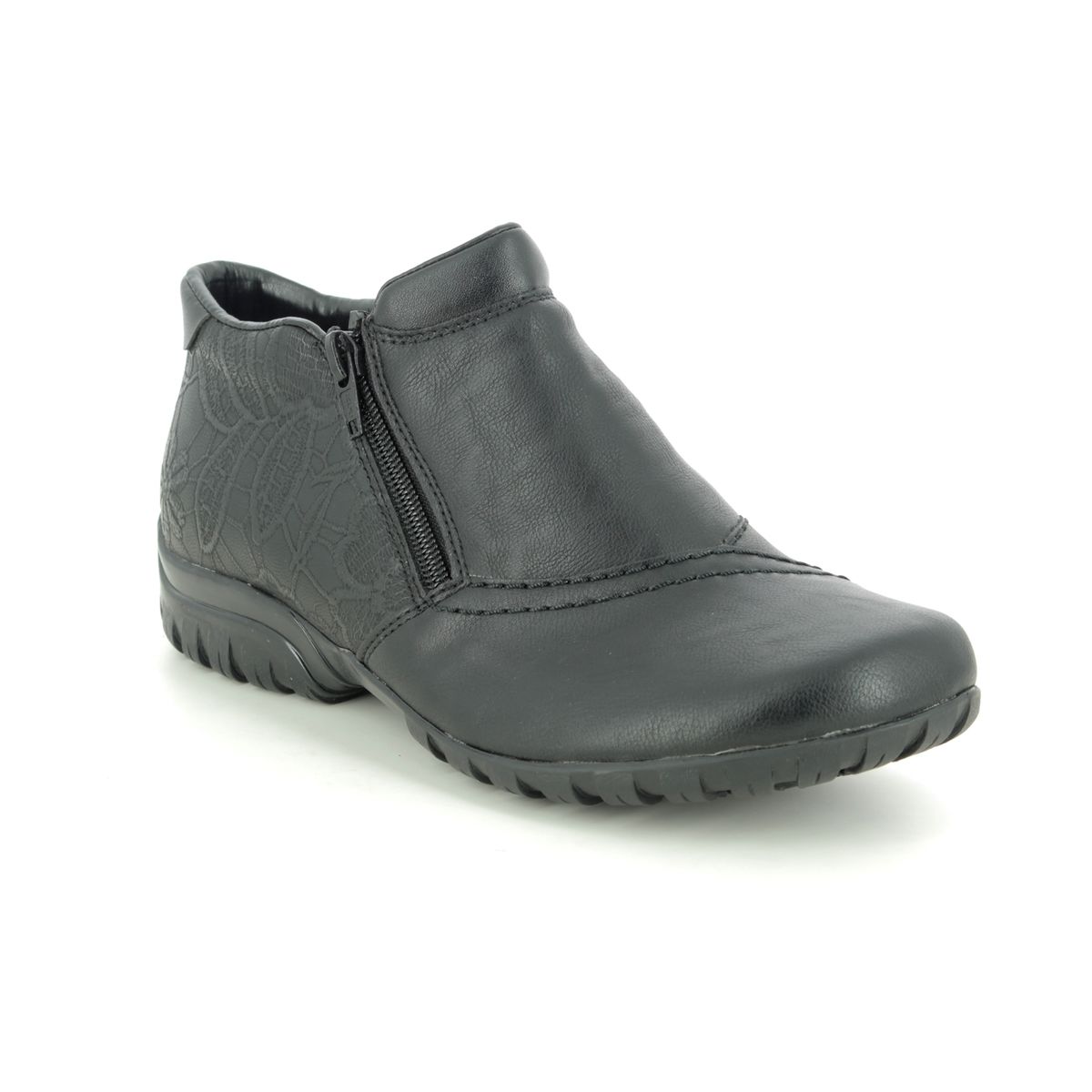 Rieker Birbop Black Womens Ankle Boots L46A3-00 In Size 41 In Plain Black