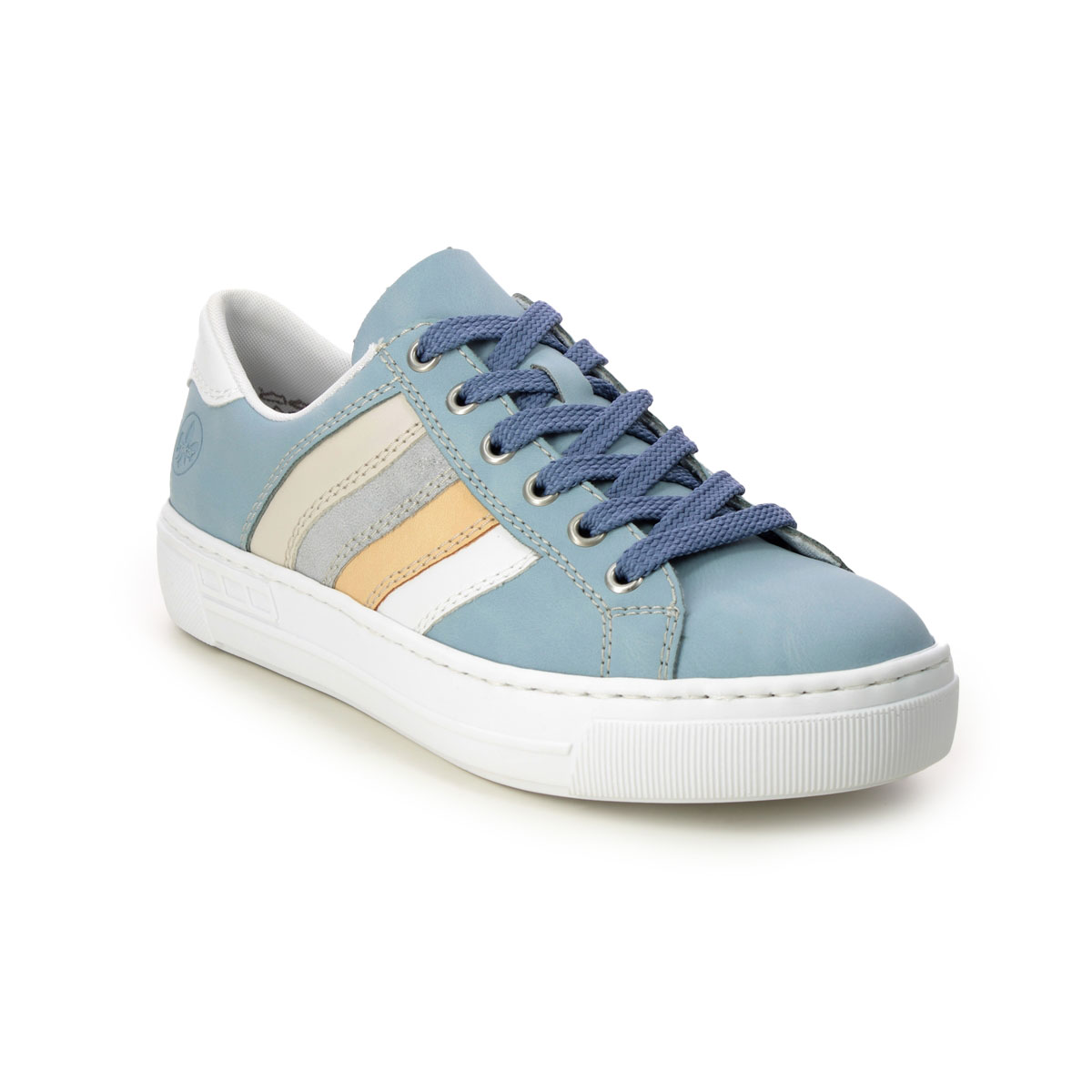 Rieker L8802-10 Blue Womens trainers in a Plain Man-made in Size 39