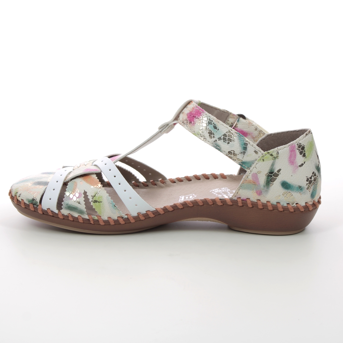 Rieker M1650-91 WHITE Womens Closed Toe Sandals