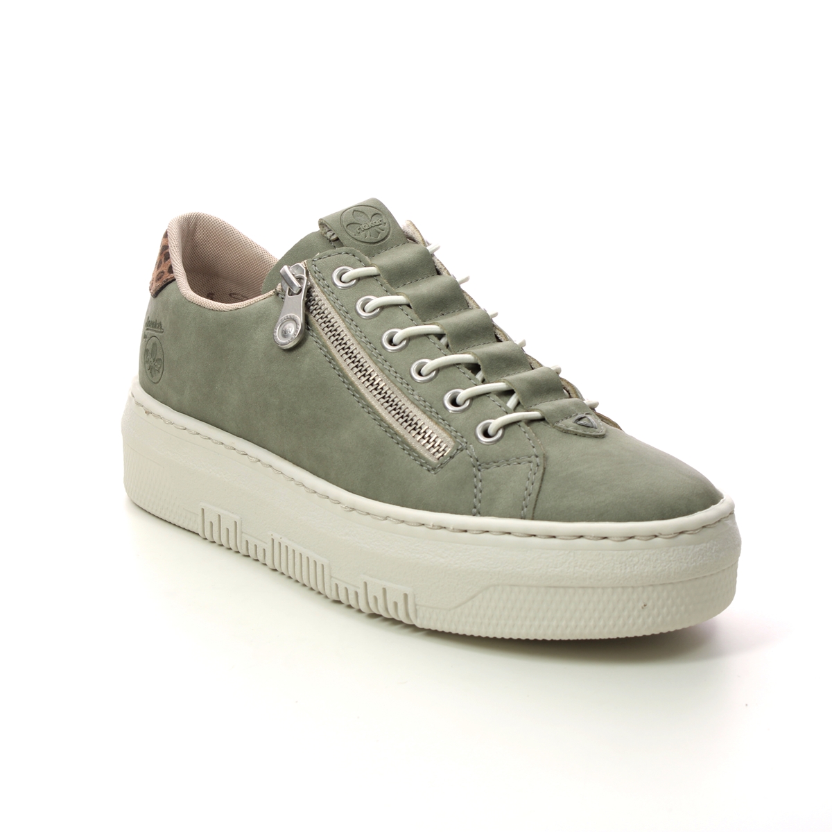 Rieker M1952-52 Sage green Womens trainers in a Plain Man-made in Size 39