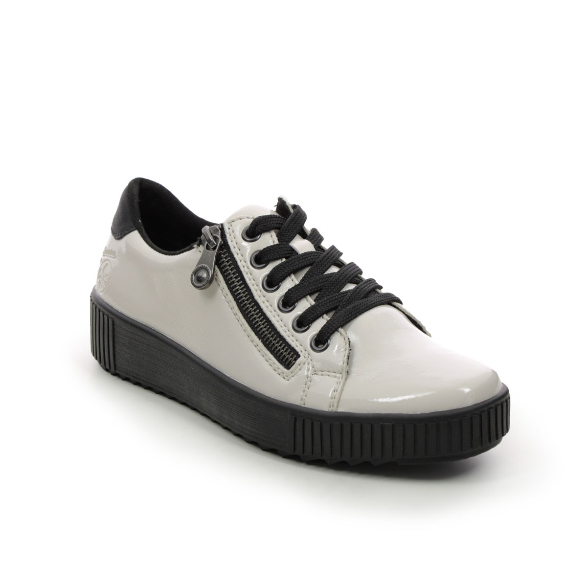 Rieker M6404-80 White Womens lacing shoes in a Plain Man-made in Size 37