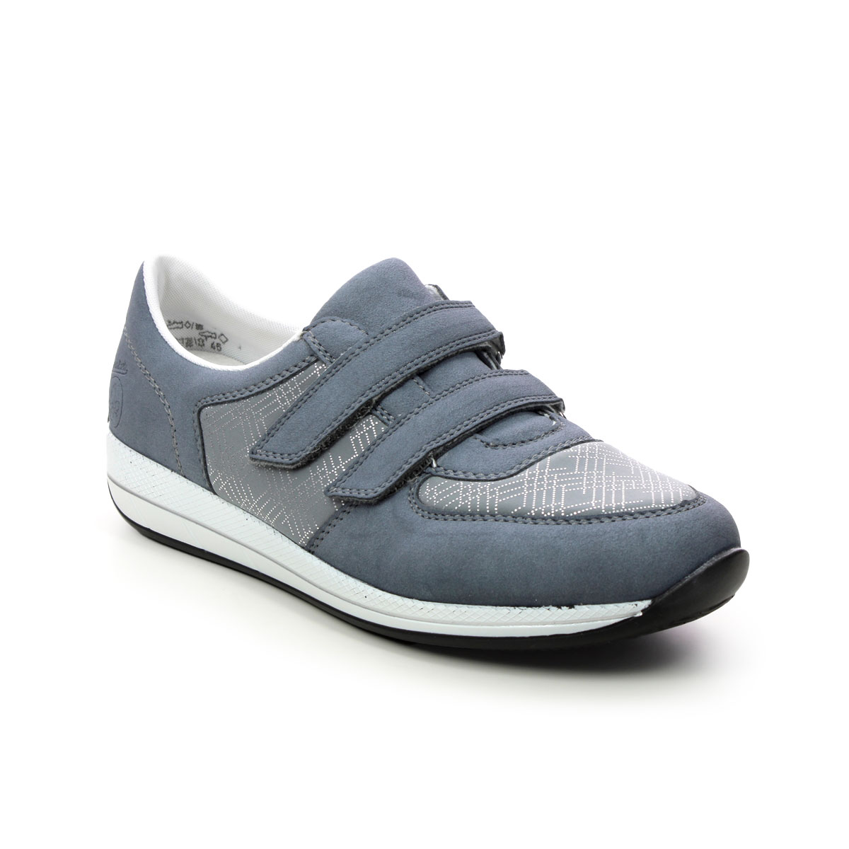 Rieker N1168-14 Denim blue Womens Comfort Slip On Shoes