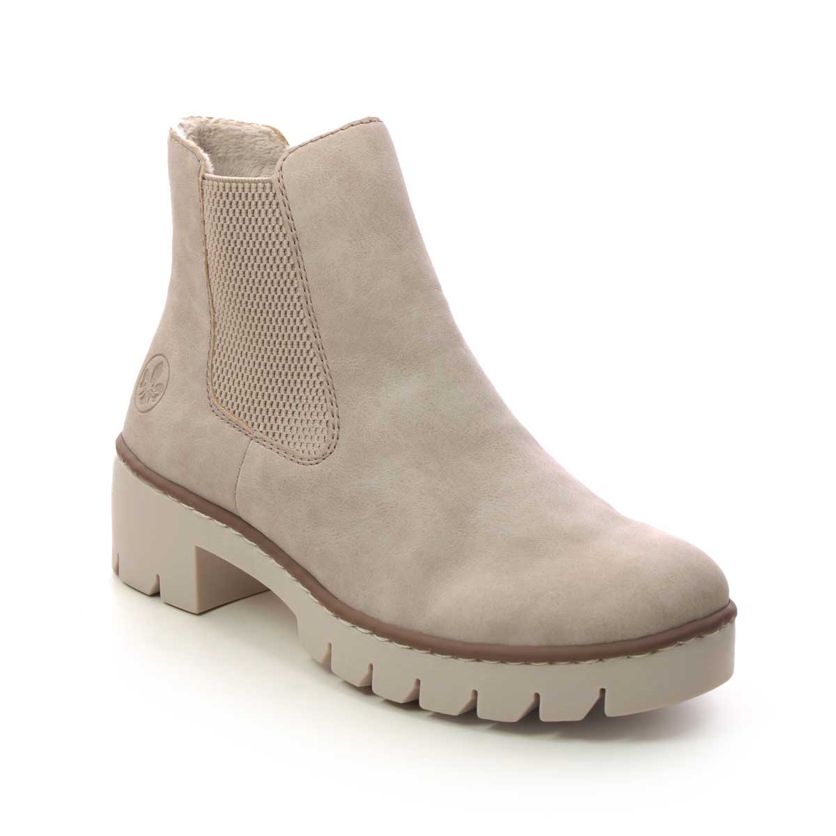Rieker Dononiton Light Taupe Womens Chelsea Boots X5772-60 In Size 37 In Plain Light Taupe