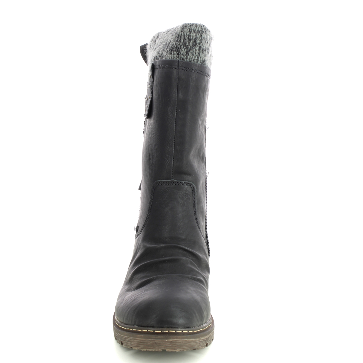 Rieker Z4773-01 Black Womens Mid Calf Boots
