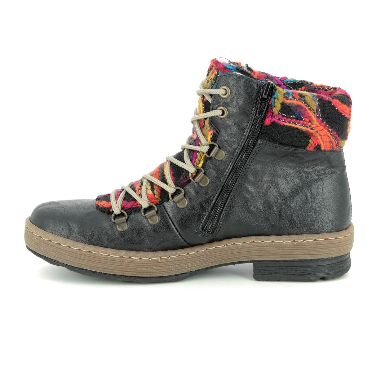 Rieker Z6743-00 Black Womens Lace Up Boots