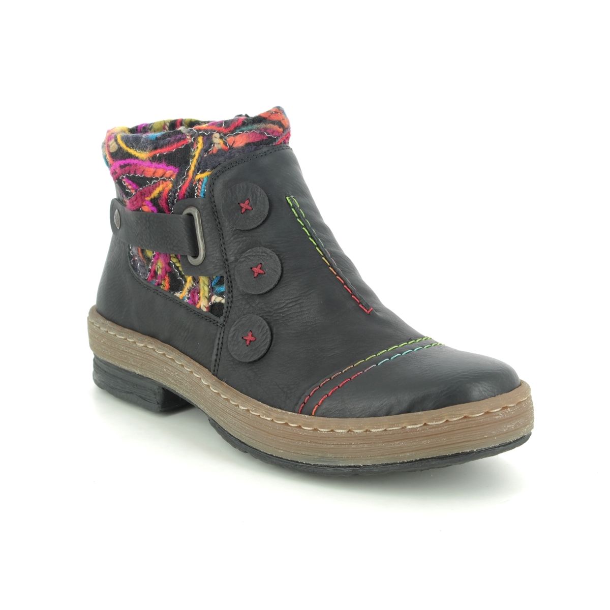 Rieker Z6759-00 Black Womens Ankle Boots
