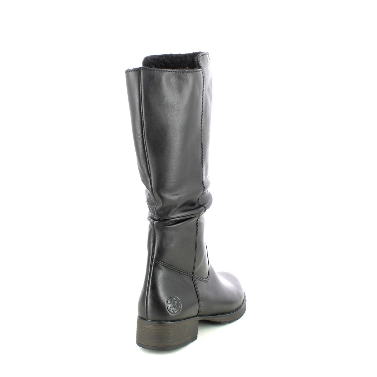 Rieker Z9563-00 Black leather Womens Mid Calf Boots