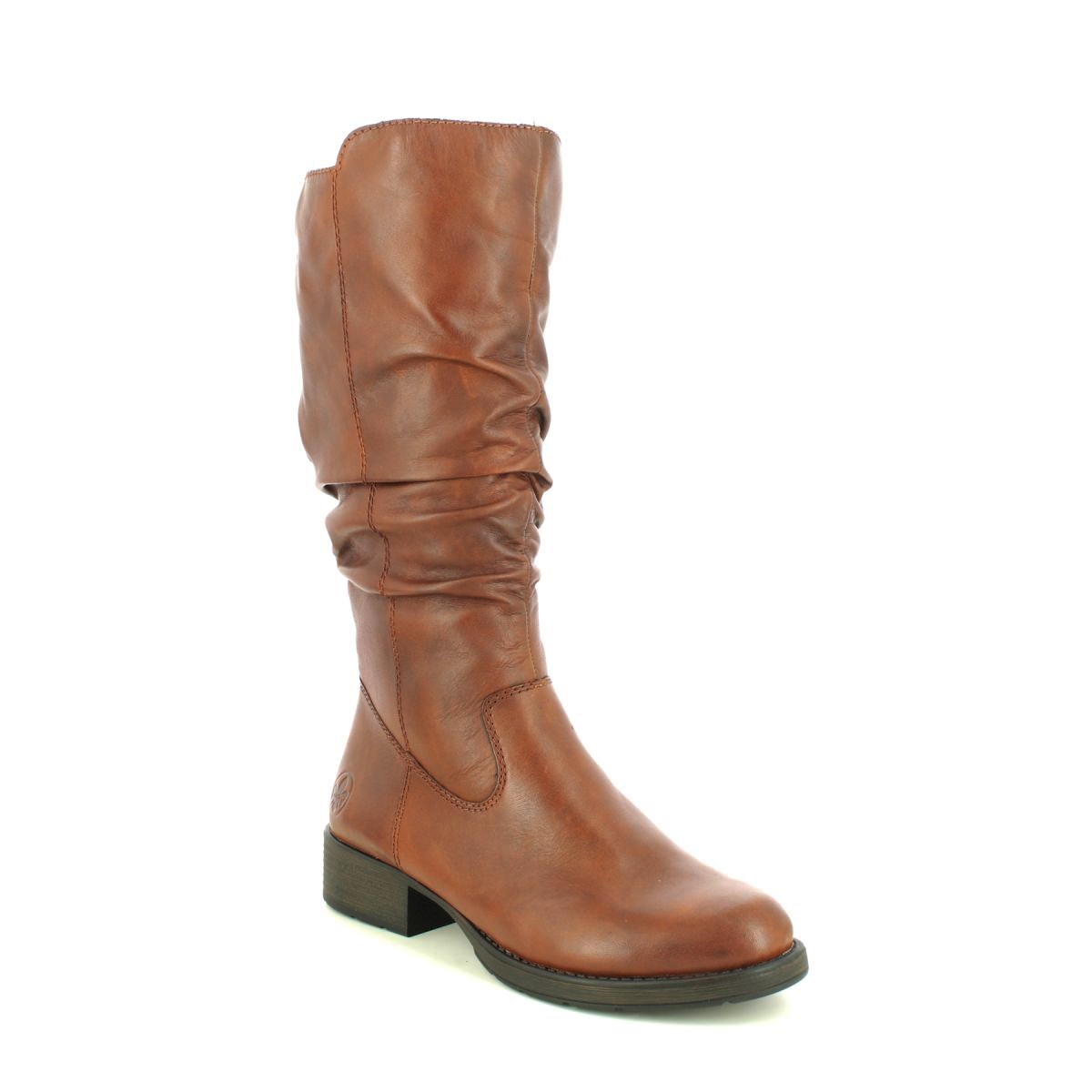 Rieker Z9563-22 Brown leather Womens Mid Calf Boots in a Plain Leather in Size 39