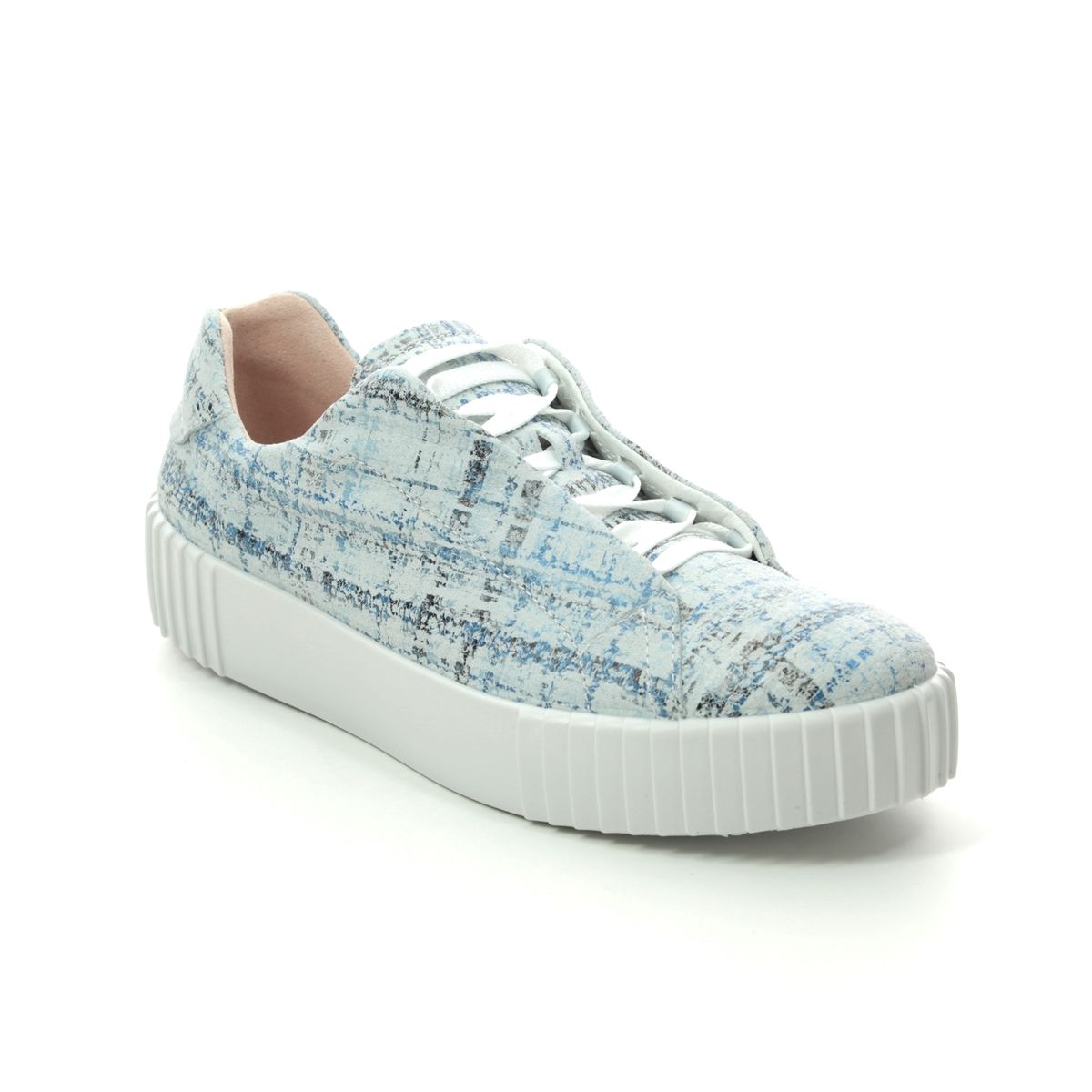 Westland Montreal S 03 Blue multi Womens trainers 14203-254012 in a Tartan Leather in Size 38