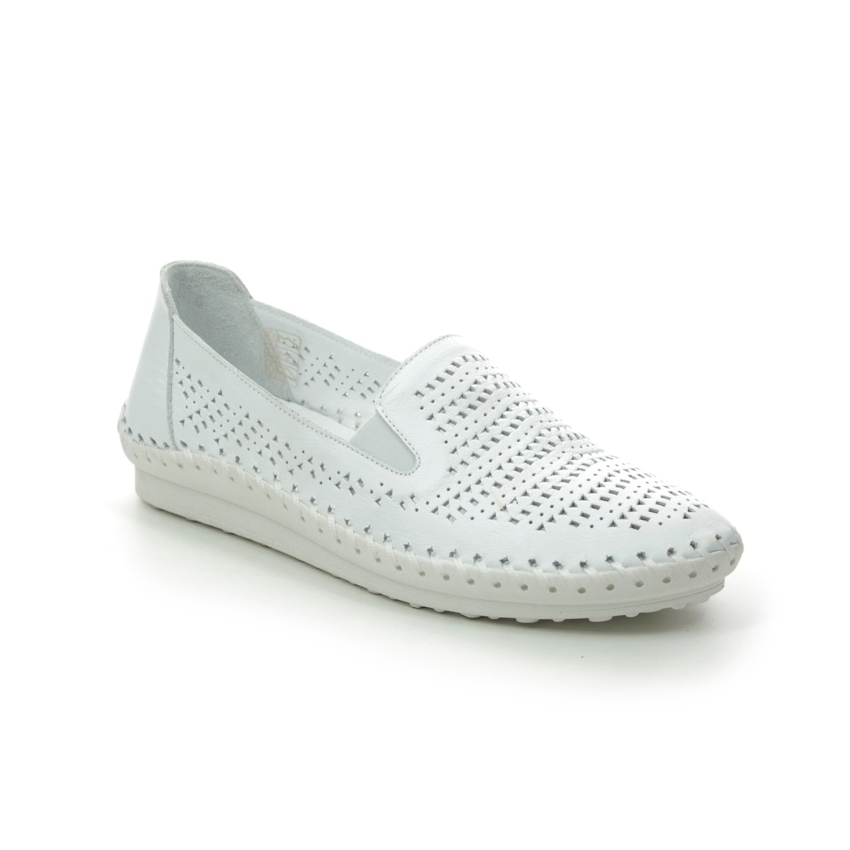 Roselli Gemma 2020-24 White Leather Comfort Slip On Shoes