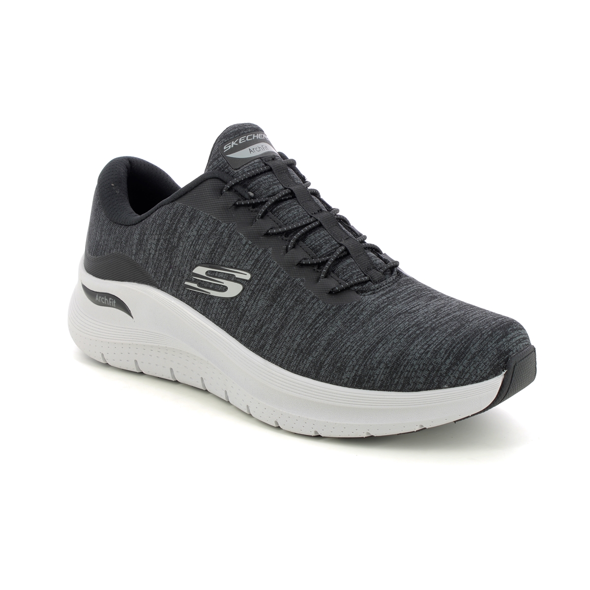 Skechers Arch Fit 2 Bungee BKGY Black grey Mens trainers 232709 in a Plain Textile in Size 7