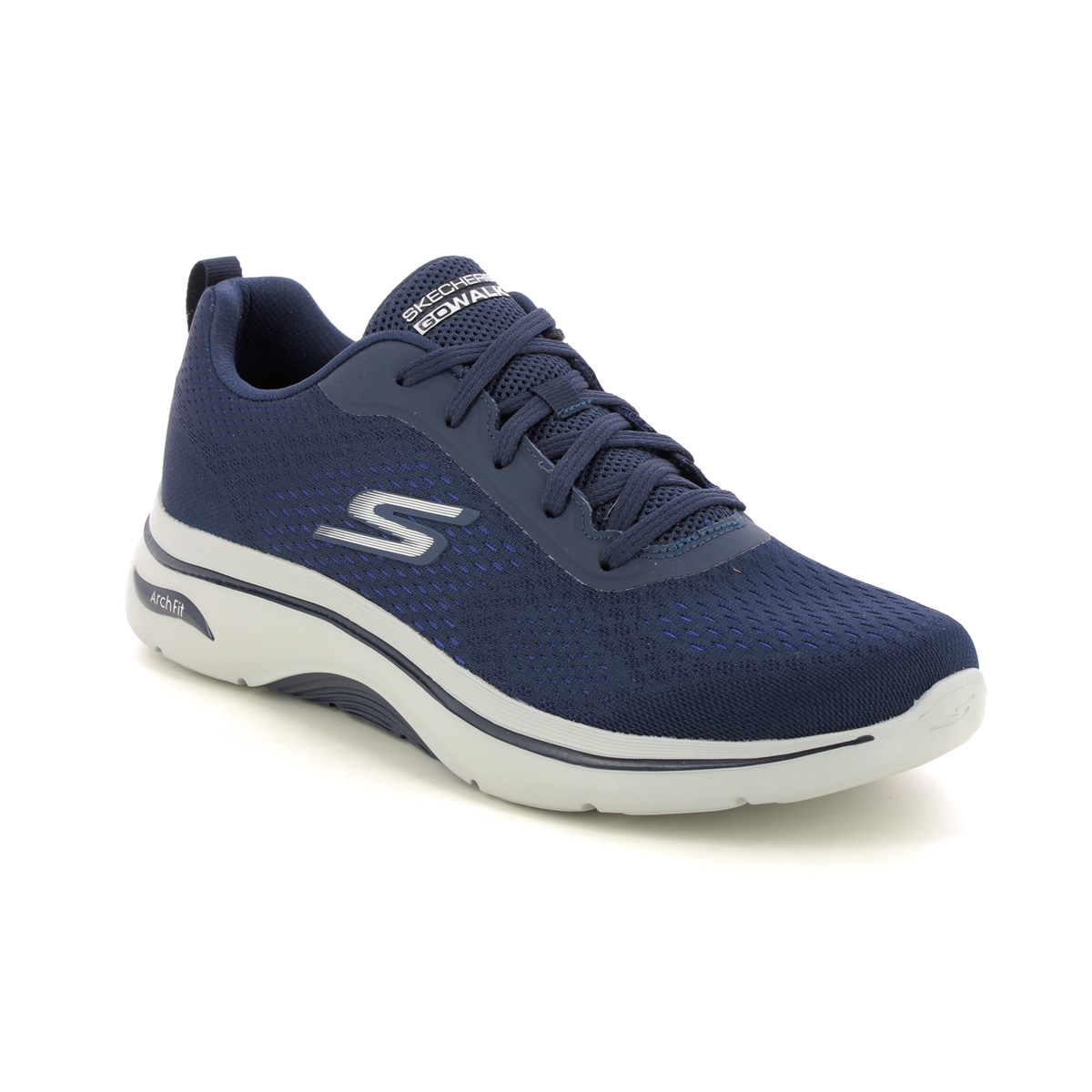 Skechers Arch Fit 2 Go Walk 7 NVY Navy Mens trainers 216516 in a Plain Textile in Size 7