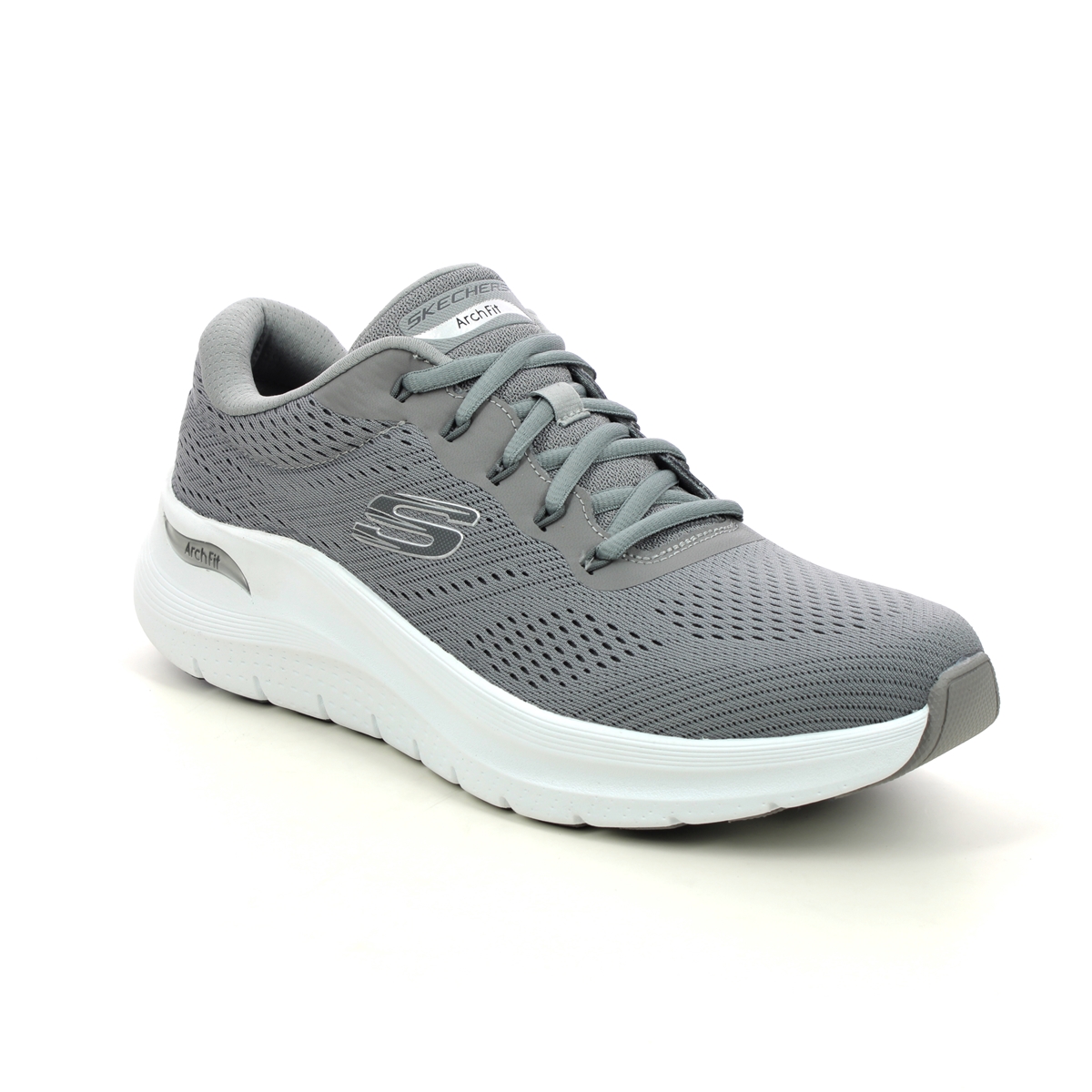 Skechers Arch Fit 2 Lace GRY Grey Mens trainers 232700 in a Plain Textile in Size 8