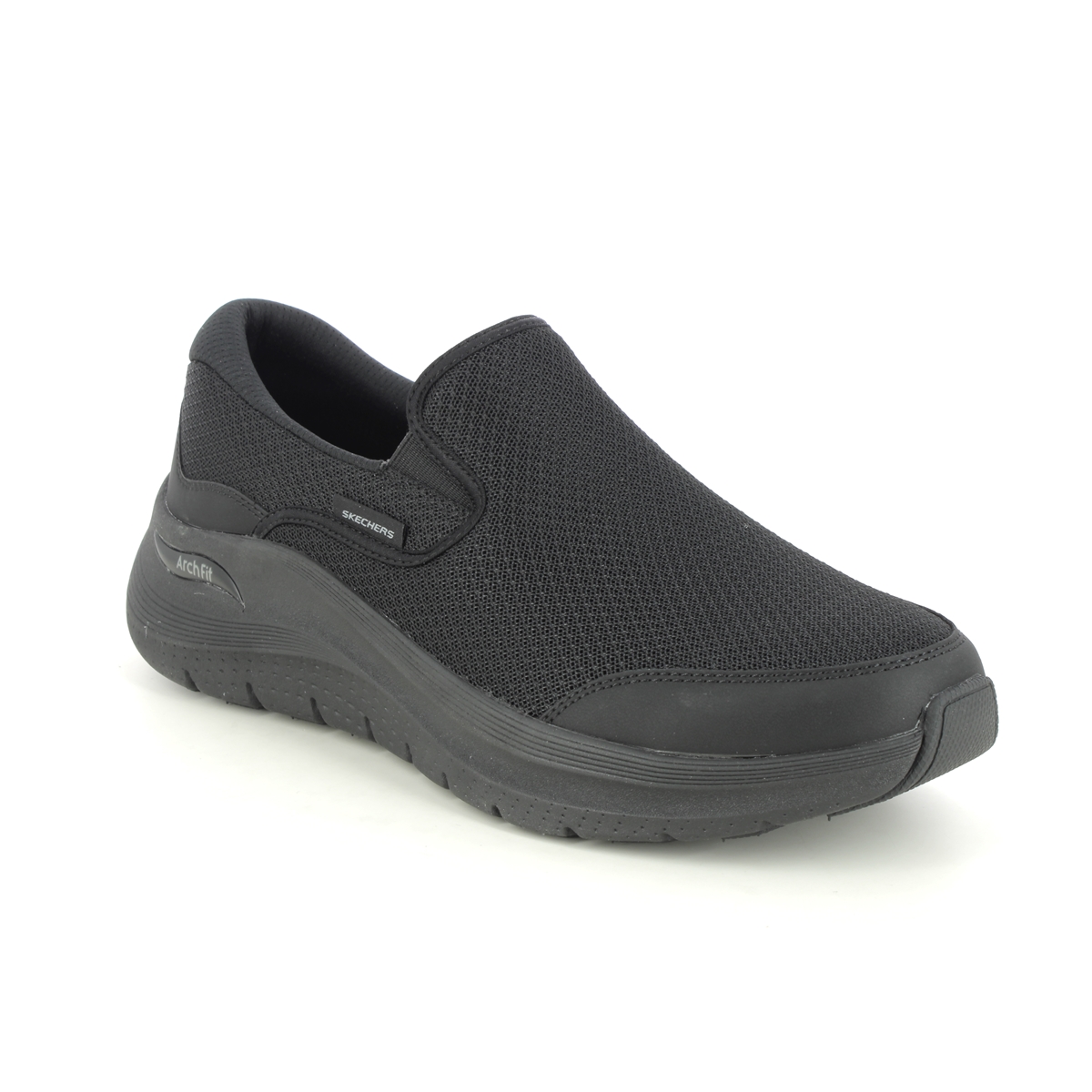 Skechers Arch Fit 2 Slip BBK Black Mens trainers 232706 in a Plain Leather and Textile in Size 8